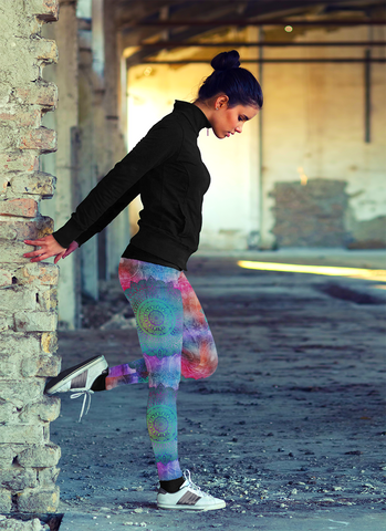 Image of Pink and Turquoise Mandala Leggings