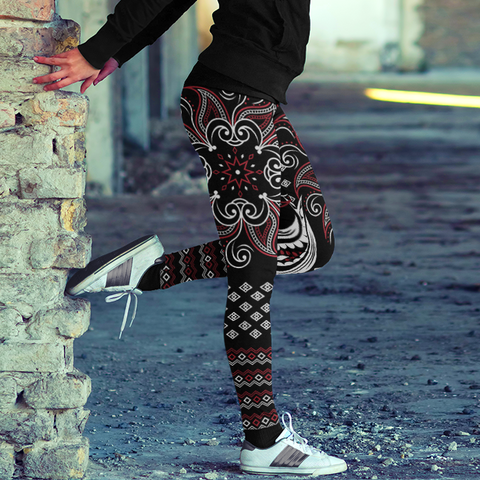 Image of Mandala Leggings Red and Black