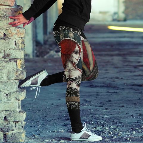 Image of Sugar Skull Sally and Jack Leggings Yoga Pants