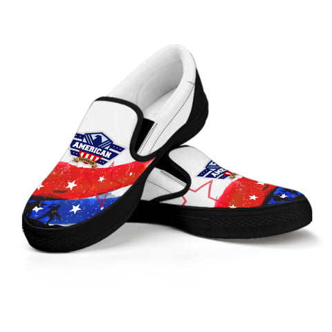 Image of American Veteran Slip On Shoes Black