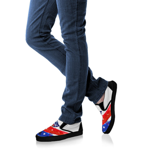 Image of American Veteran Slip On Shoes Black