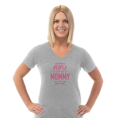 Image of Favorite People Personalized Ladies V Neck Tee