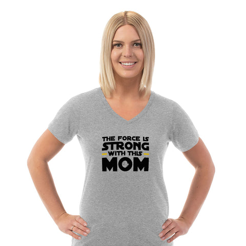 Image of Force Is Strong Ladies Cotton V-Neck T-Shirt