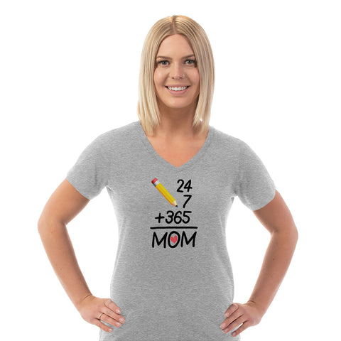 Image of 365 Mom Ladies Cotton V-Neck T-Shirt