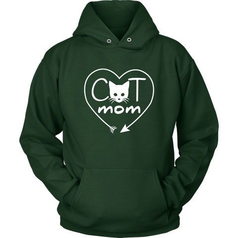 Image of Cat Mom Heart Arrow Hoodie Sweatshirt