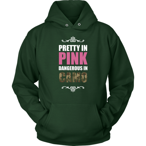 Image of Pretty In Pink Dangerous In Camo Hoodie Sweatshirt