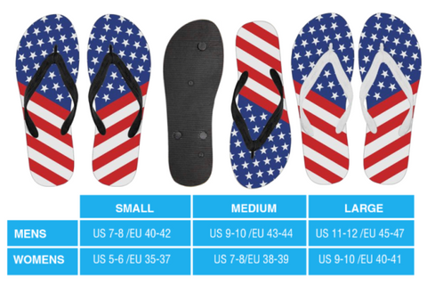 Image of US Flag Flip Flops