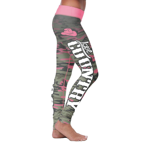 Image of Pink Camo Country Leggings