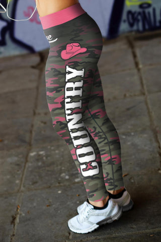 Image of Pink Camo Country Leggings