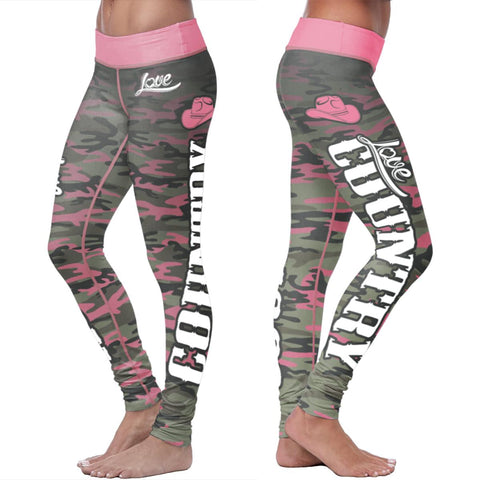 Image of Pink Camo Country Leggings