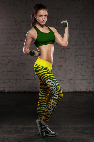 Image of Green Bay Sports Striped Leggings