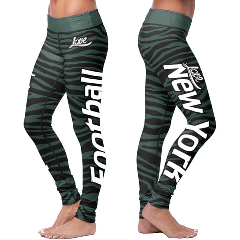 Image of NY JET Striped FB Leggings