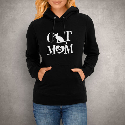 Image of Cat Mom Heart Hoodie