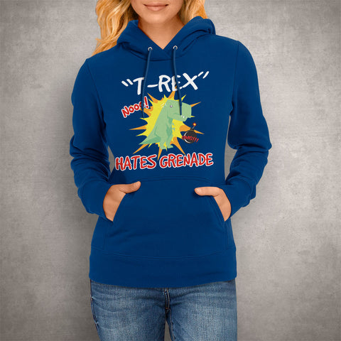 Image of Unisex Hoodie T-Rex Hates Grenade