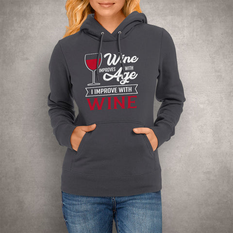 Image of Unisex Hoodie Wine Improves With Age
