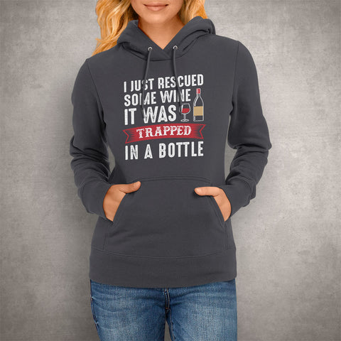 Image of Unisex Hoodie I Just Rescued Some Wine