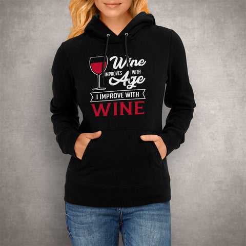Image of Unisex Hoodie Wine Improves With Age