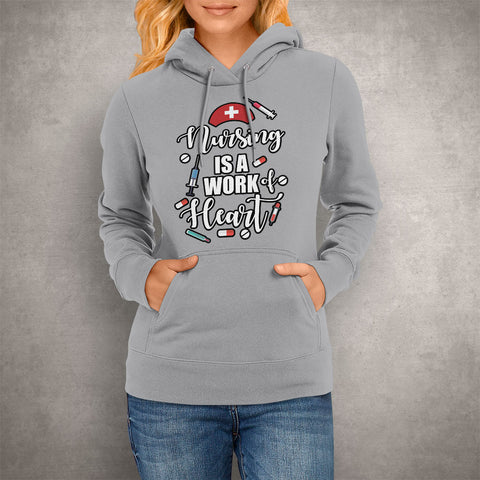 Image of Unisex Hoodie Nurse Work Heart
