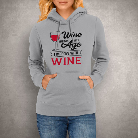 Image of Unisex Hoodie Wine Improves With Age