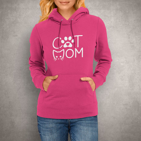 Image of Cat Mom Kitty Face Hoodie