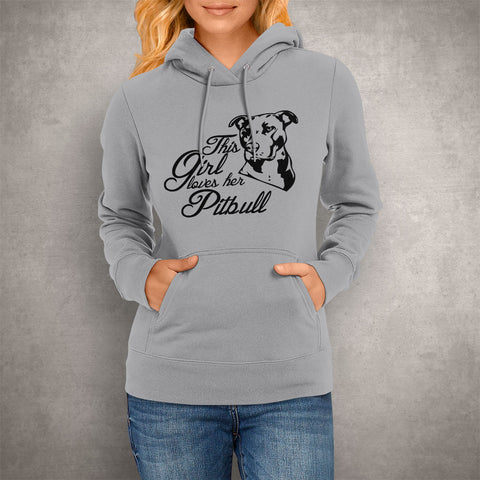 Image of Unisex Hoodie Girl Loves Her Pitbull