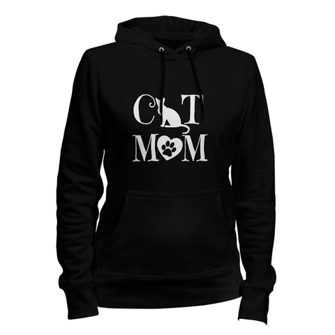 Image of Cat Mom Heart Hoodie