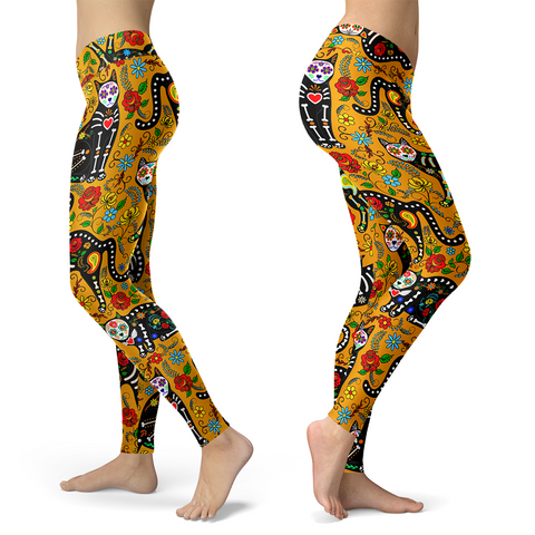 Image of Calavera Cat Leggings