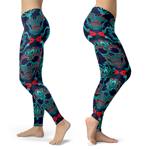Image of Ornamental Sugar Skull Leggings