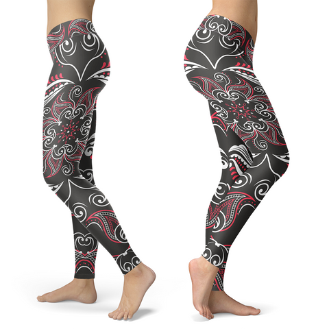 Image of Mandala Leggings Pink and Gray