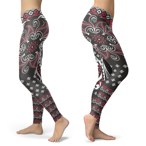 Image of Mandala Leggings Gray and Pink