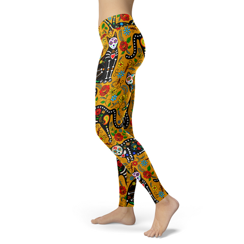 Image of Calavera Cat Leggings