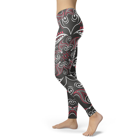 Image of Mandala Leggings Pink and Gray
