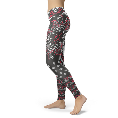 Image of Mandala Leggings Gray and Pink
