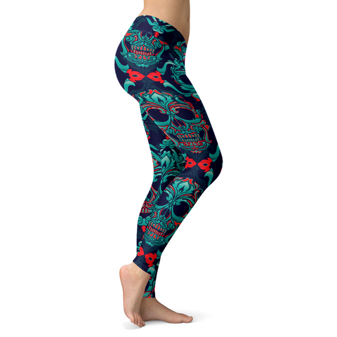 Image of Ornamental Sugar Skull Leggings