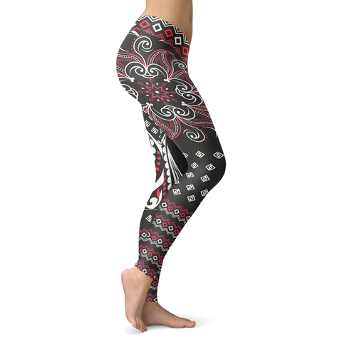 Image of Mandala Leggings Gray and Pink