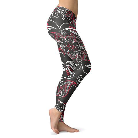 Image of Mandala Leggings Pink and Gray