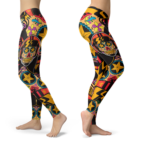 Image of Biker Sugar Skull Leggings