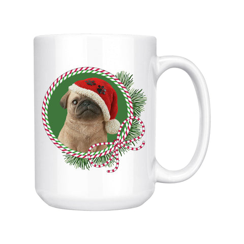 Image of Christmas Round Frame Personalized 15oz Ceramic Mug