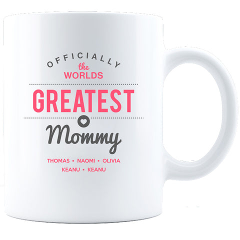 Image of Worlds Greatest Mommy Personalized Ceramic Coffee Mug