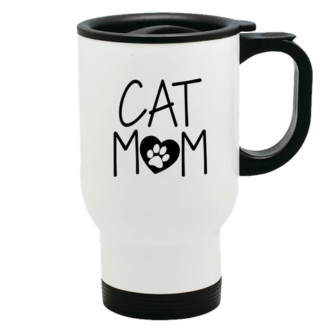Image of Metal Coffee and Tea Travel Mug Cat Mom