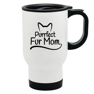 Metal Coffee and Tea Travel Mug Purrfect Fur Mom