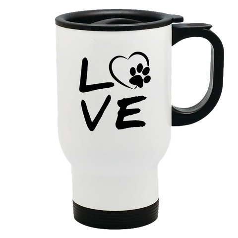 Image of Metal Coffee and Tea Travel Mug Love Paw