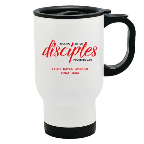 Image of Raising Disciples Personalized Metal Coffee and Tea Travel Mug