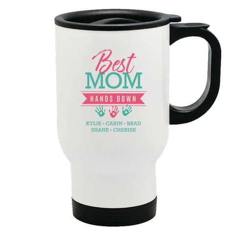 Image of Hands Down Personalized Metal Coffee and Tea Travel Mug