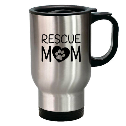 Image of Metal Coffee and Tea Travel Mug Rescue Mom