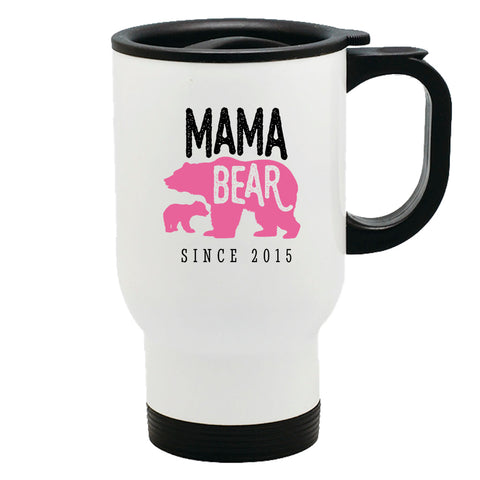 Image of Mama Bear Personalized Metal Coffee and Tea Travel Mug