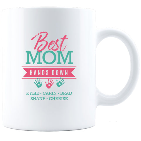 Image of Hands Down Personalized Ceramic Coffee Mug