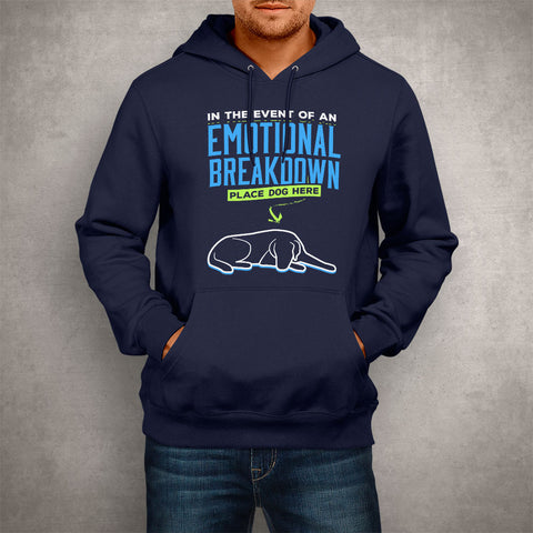 Image of Unisex Hoodie Emotional Breakdown Dog