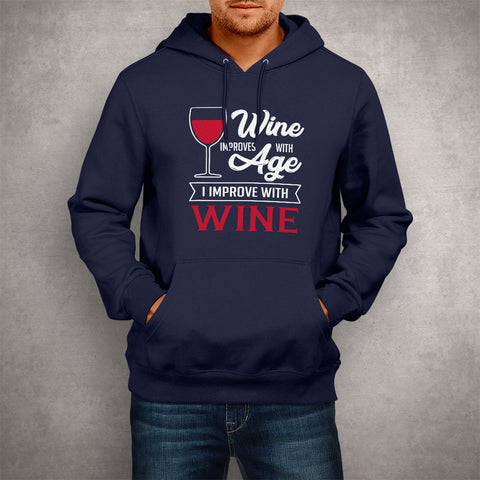 Image of Unisex Hoodie Wine Improves With Age