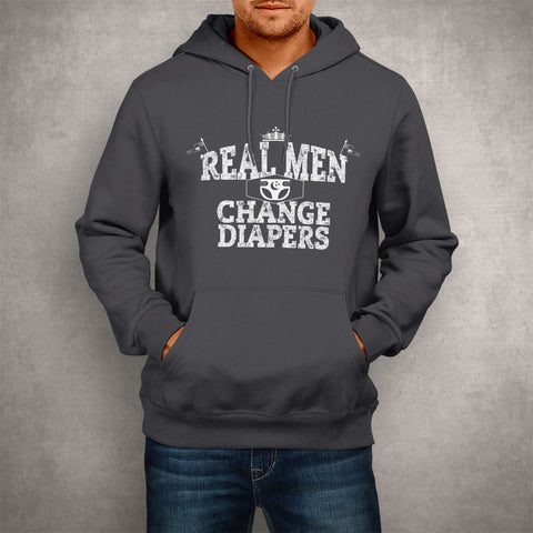 Image of Unisex Hoodie Real Men Chang Diapers